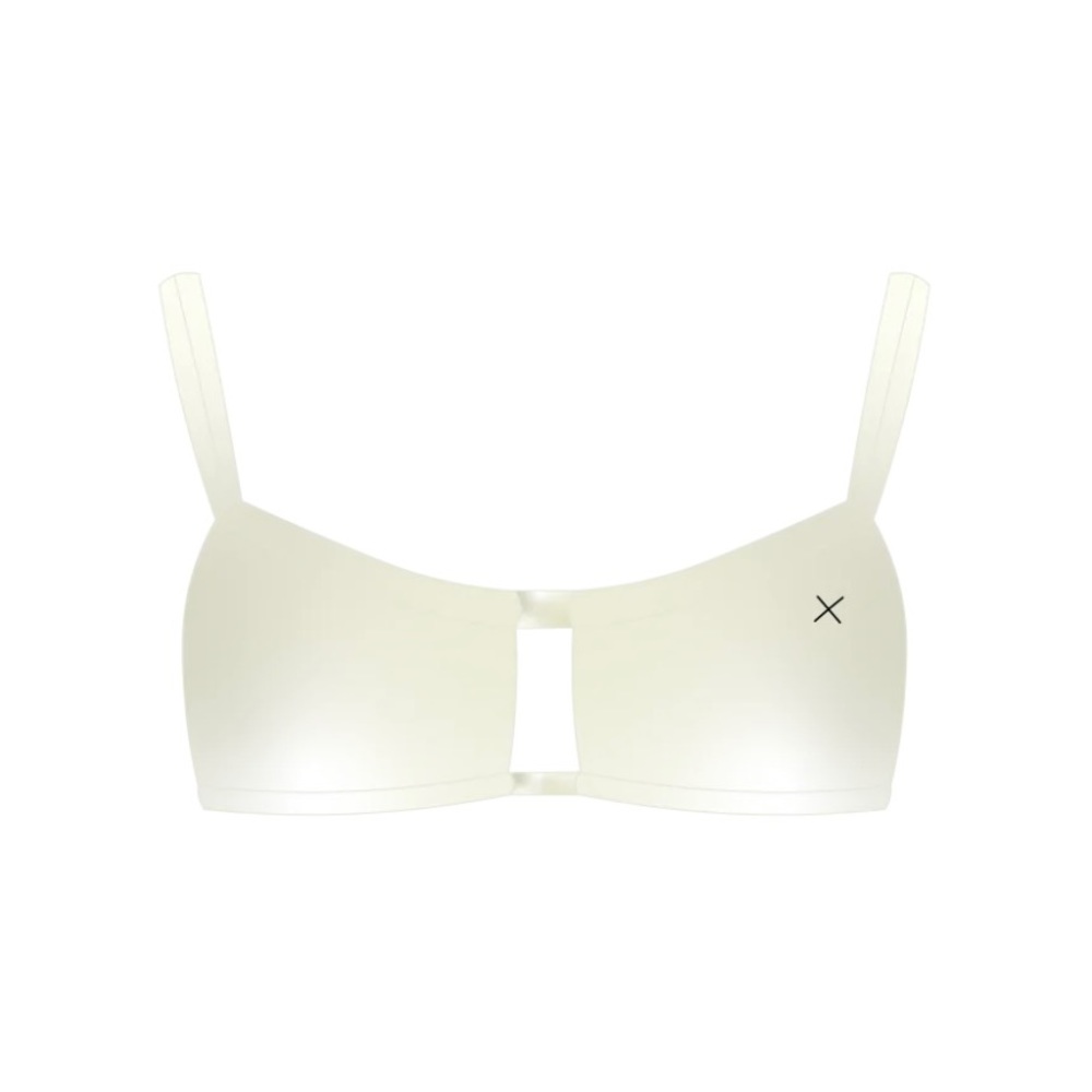BoutineLA Off White Satin Atlantic Swimsuit set